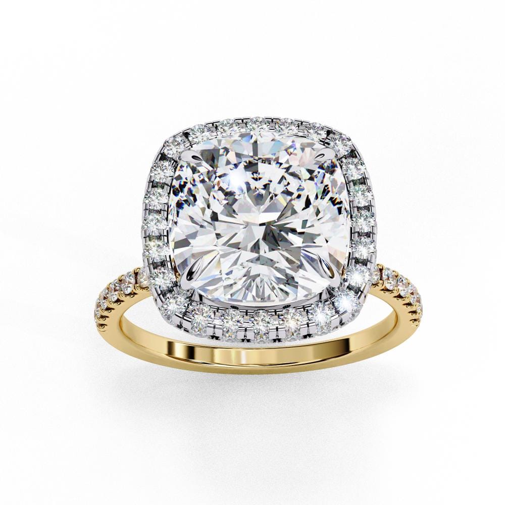 Cushion Unique Halo Engagement Ring - Image 5