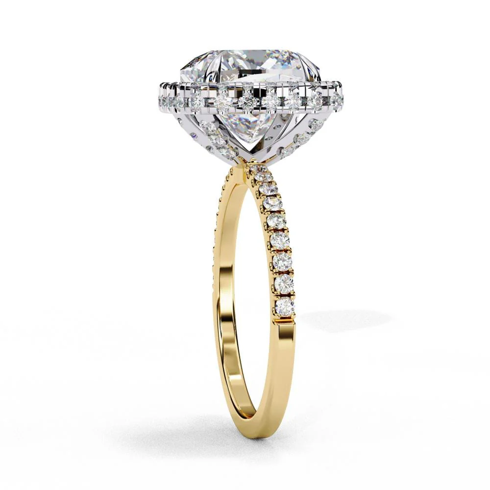 Cushion Unique Halo Engagement Ring - Image 7