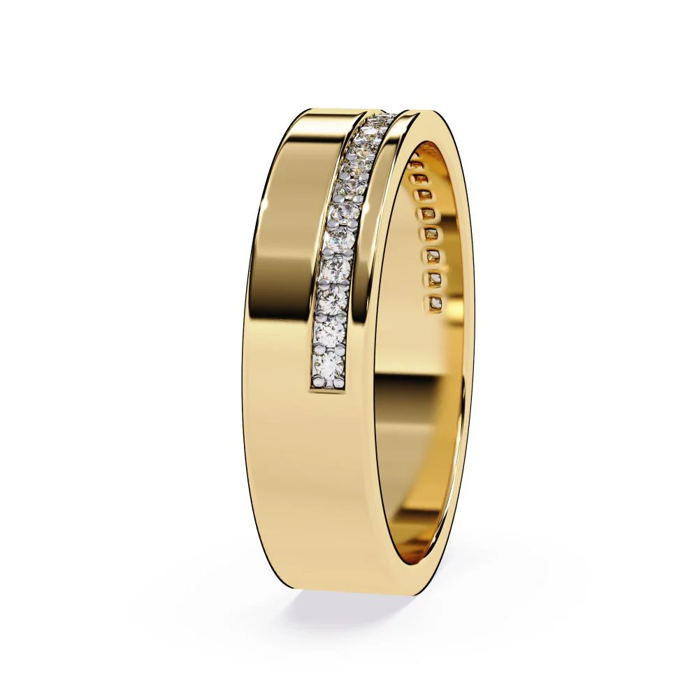 Diamond Grooved Comfort Fit Wedding Band - Image 6