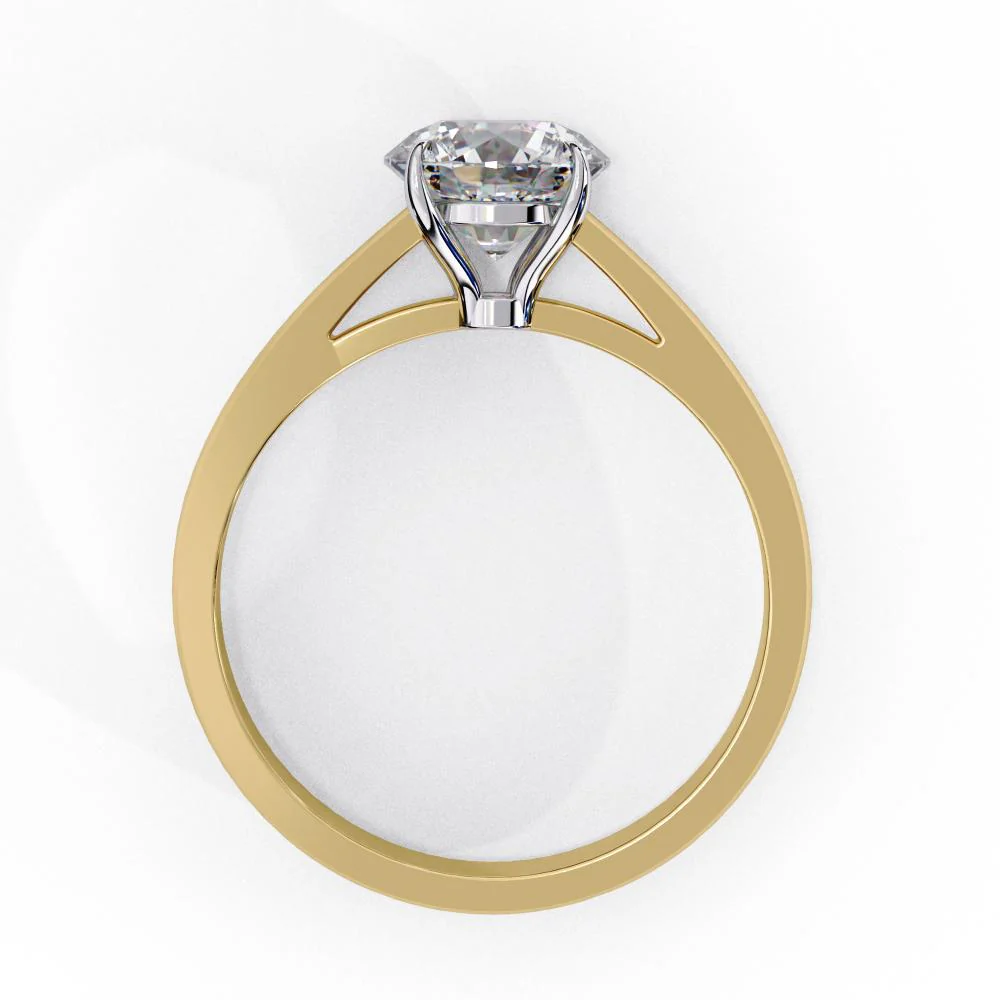 Round Solitaire Cathedral Engagement Ring - Image 6