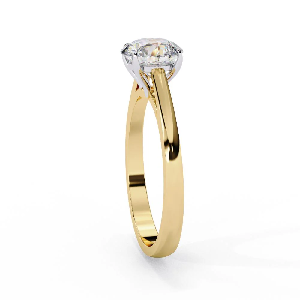 Round Solitaire Cathedral Engagement Ring - Image 7
