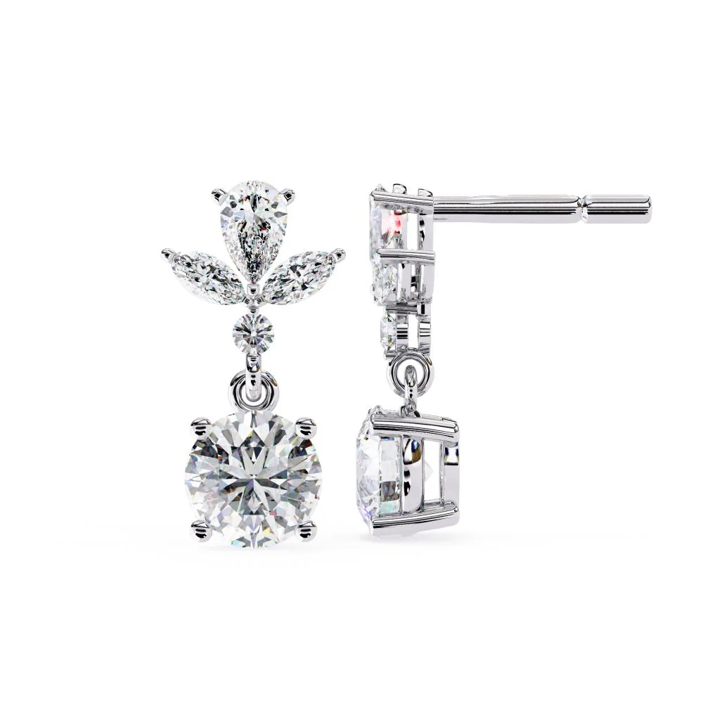 Double Drop Diamond Earrings - Image 3