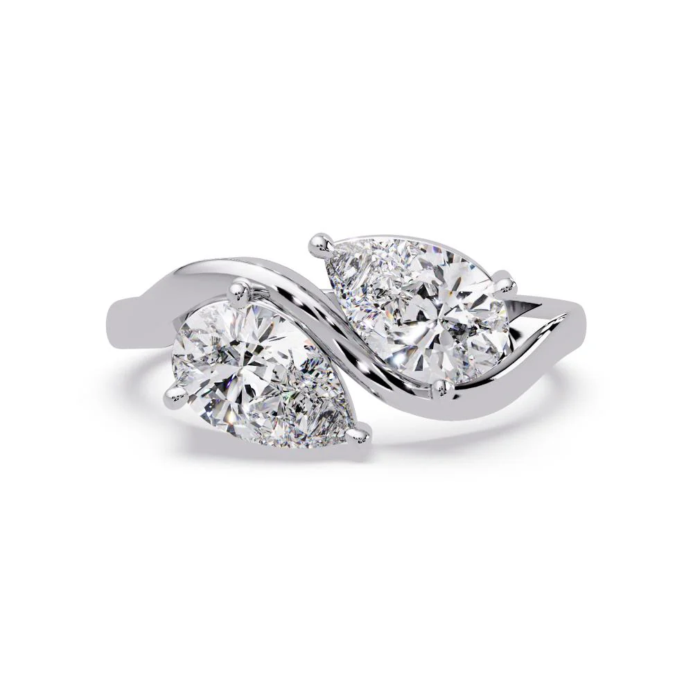 Double Pear Toi et Moi Ring - Image 3