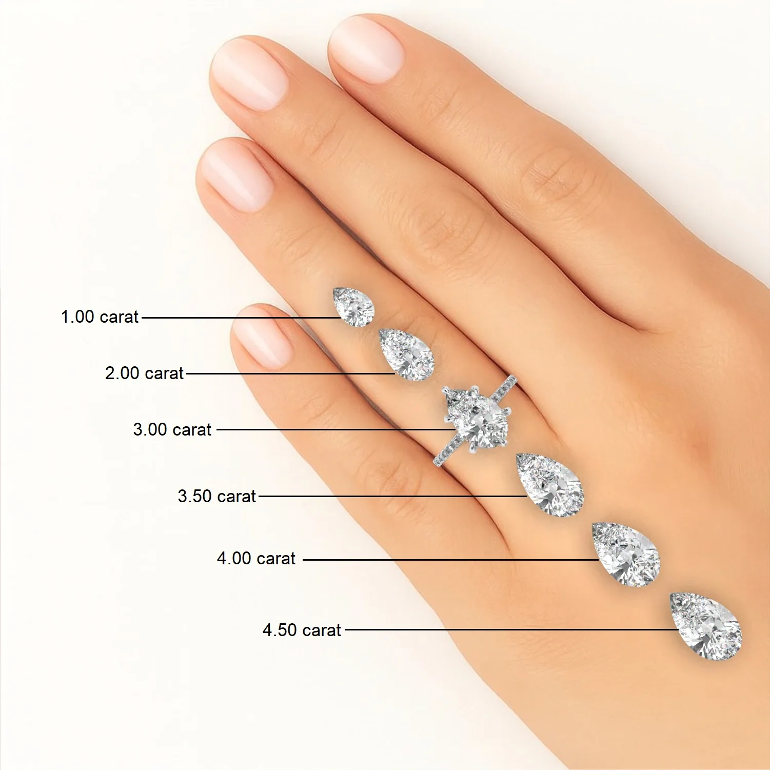 Pear 4 Claw Solitaire Engagement ring - Image 10