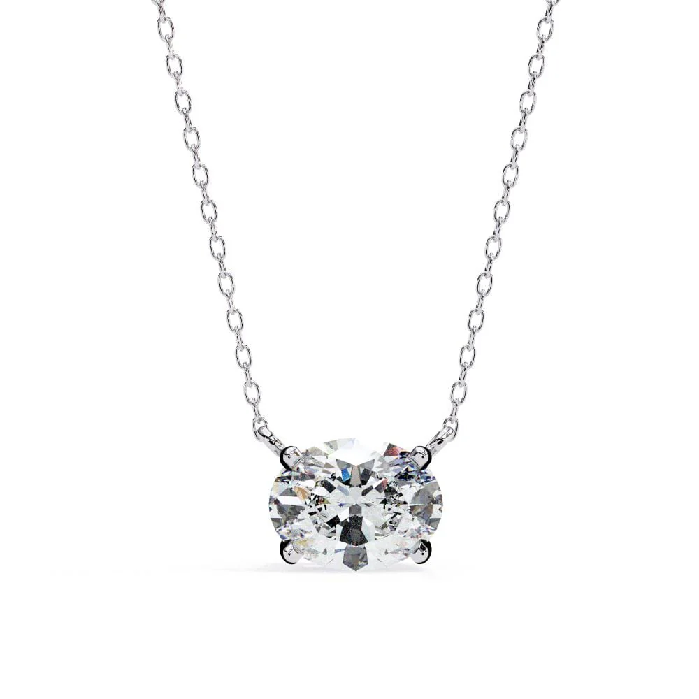 Oval East West Pendant with Chain - Image 3