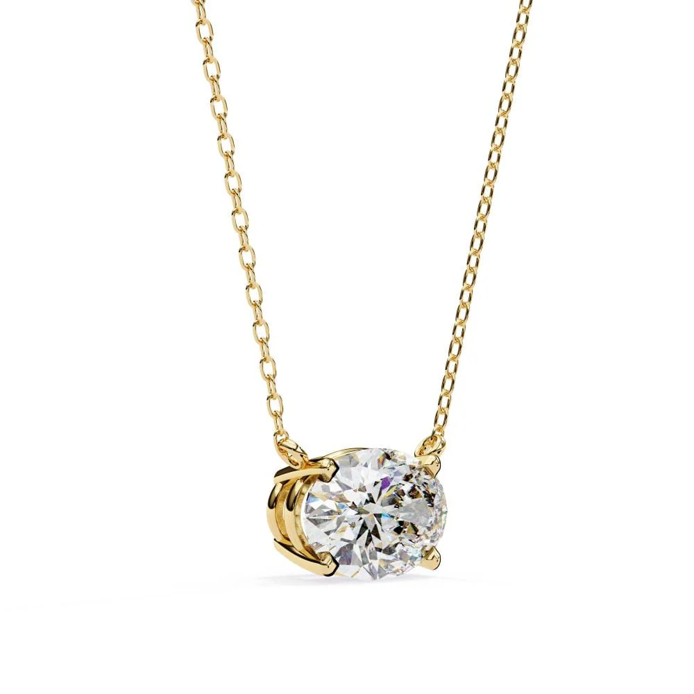 Oval East West Pendant with Chain - Image 6