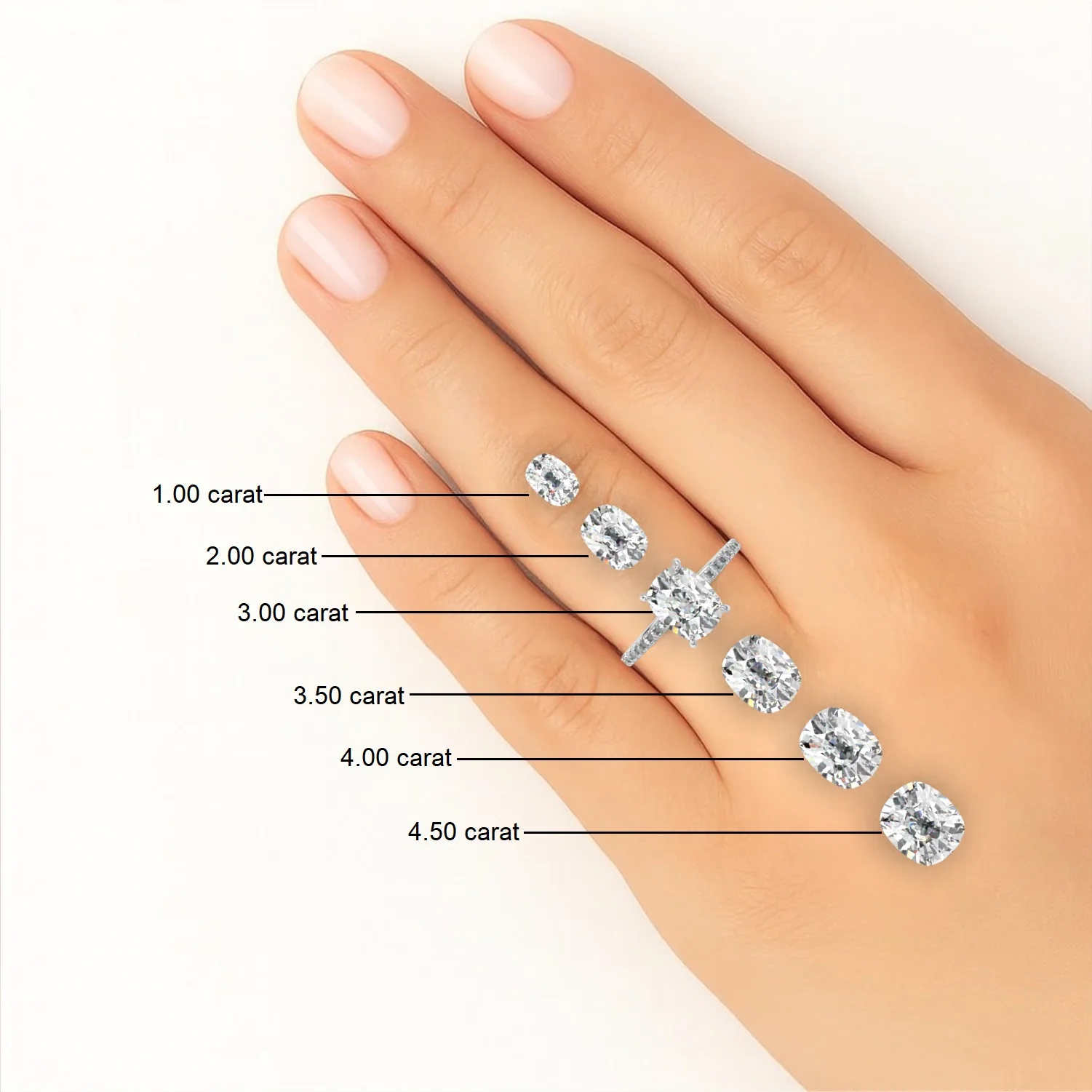 Elongated Cushion Halo With 3 side Micropave Shank Engagement ring - Image 10