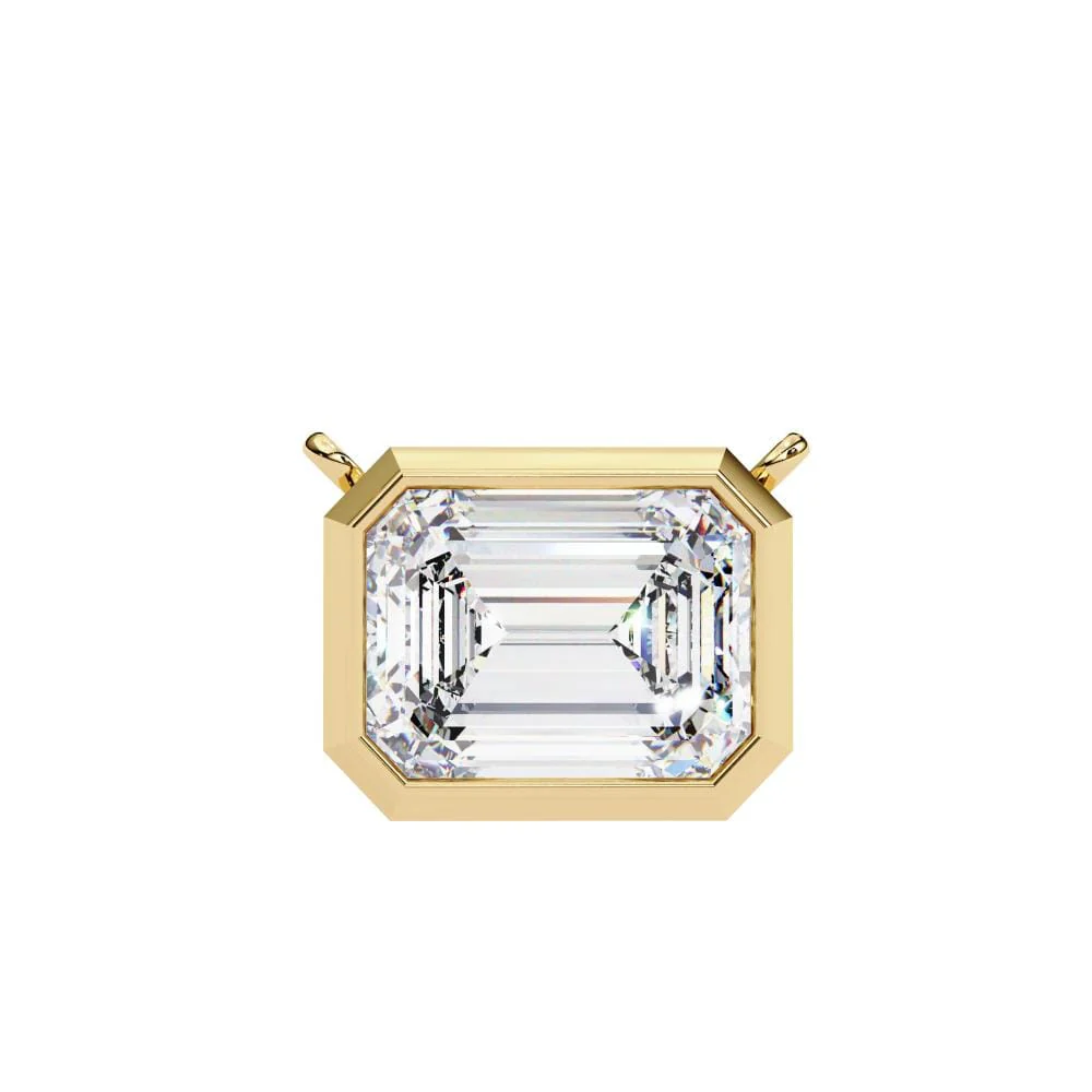 Emerald Bezel Set Pendant with Chain - Image 5