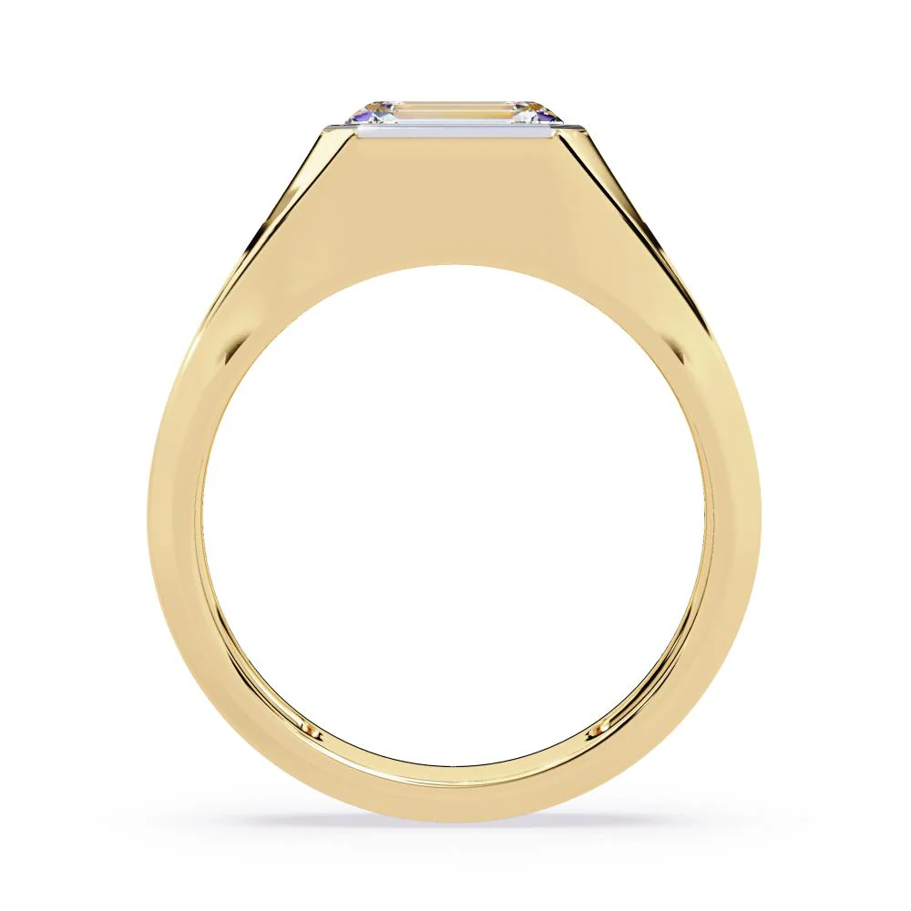 Emerald Bezel Set Wedding Band - Image 5