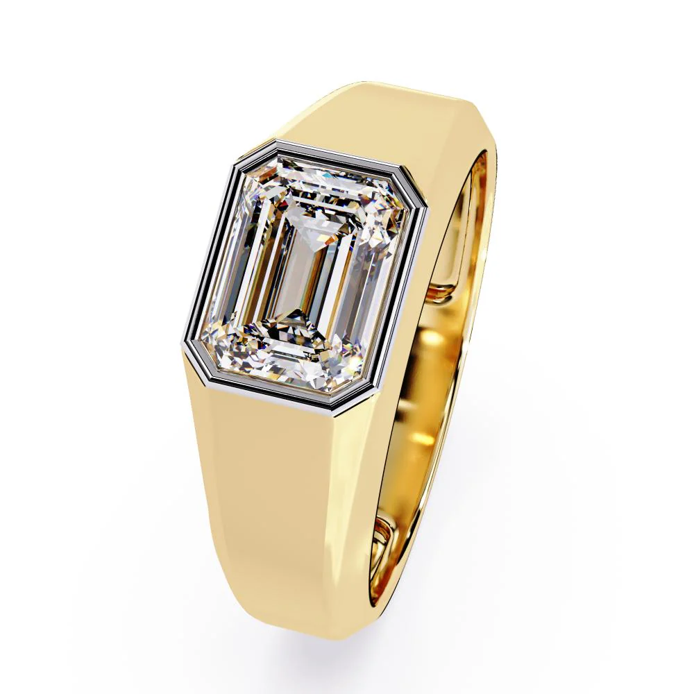 Emerald Bezel Set Wedding Band - Image 6