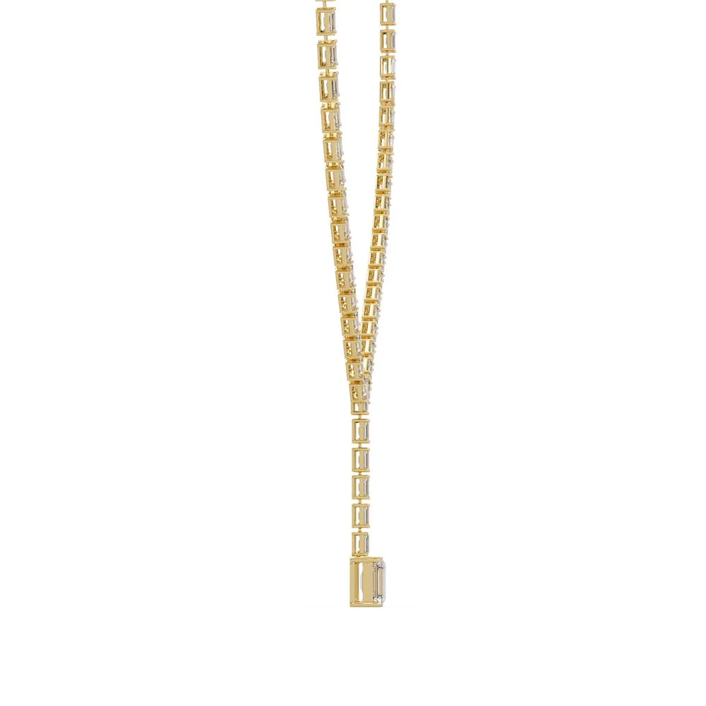 Emerald Dangling Tennis Moissanite Diamond Necklace - Image 6