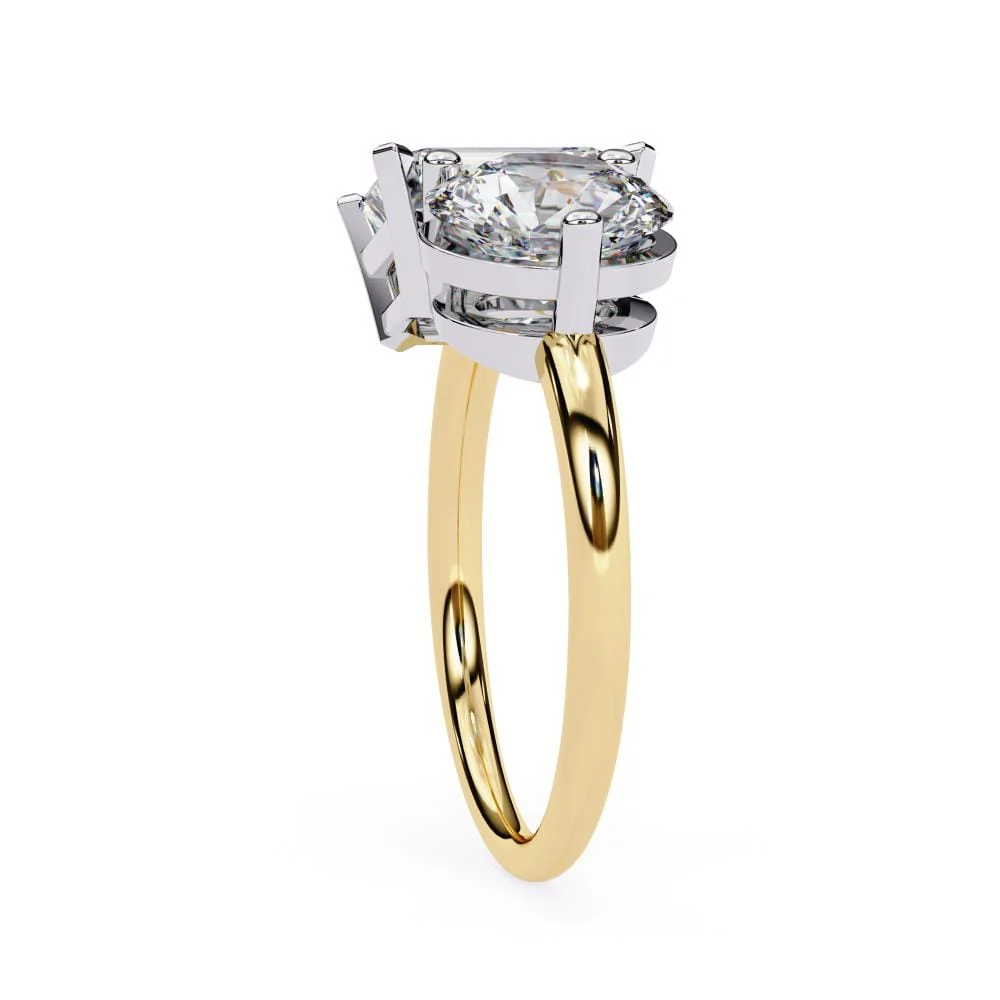 Emerald & Round Toi et Moi Engagement ring - Image 7