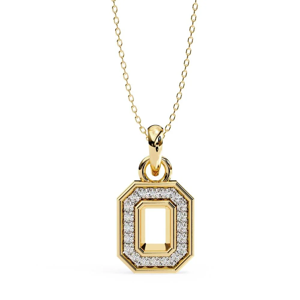 Emerald Shape Unique Design Pendant With Necklace
