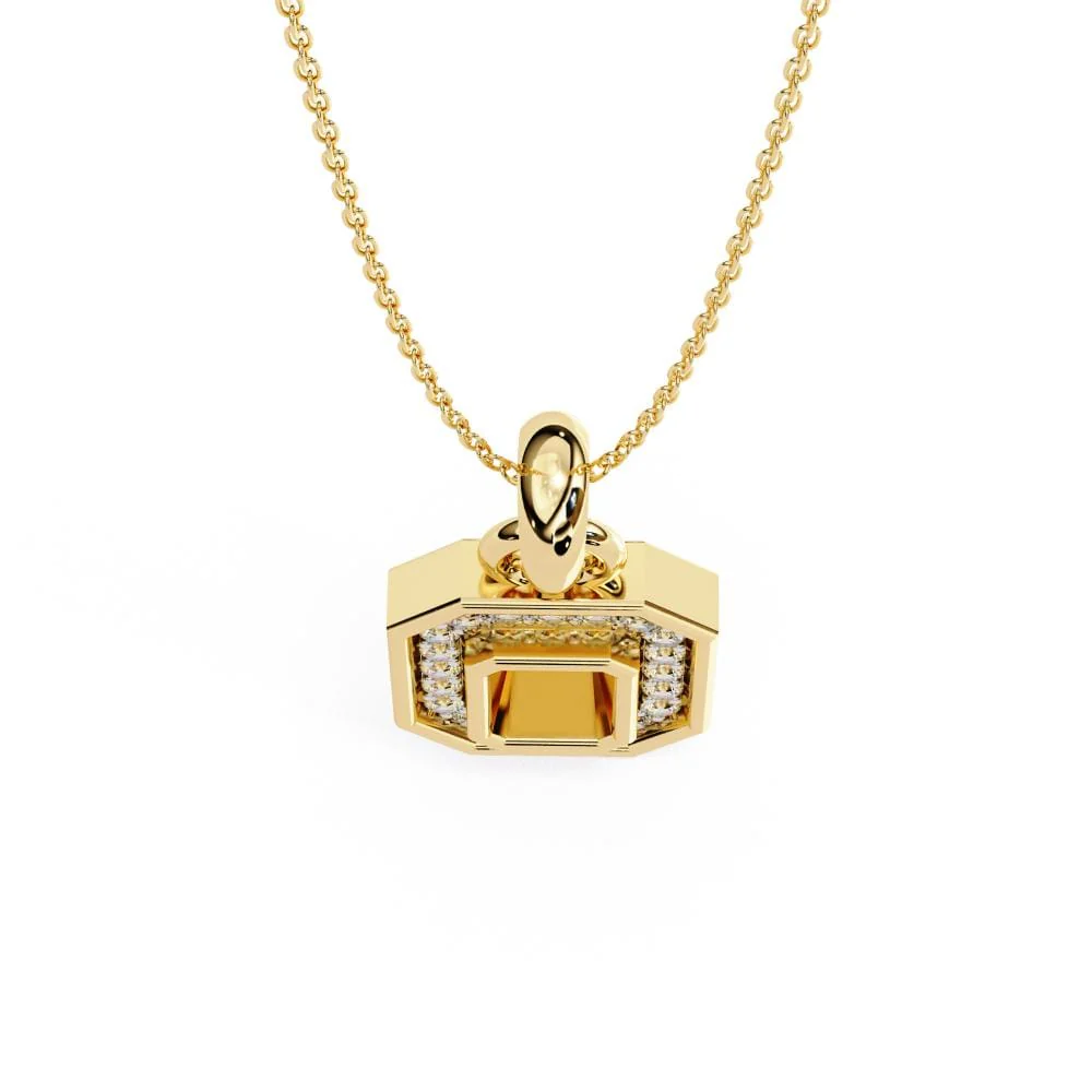 Emerald Shape Unique Design Pendant With Necklace - Image 7