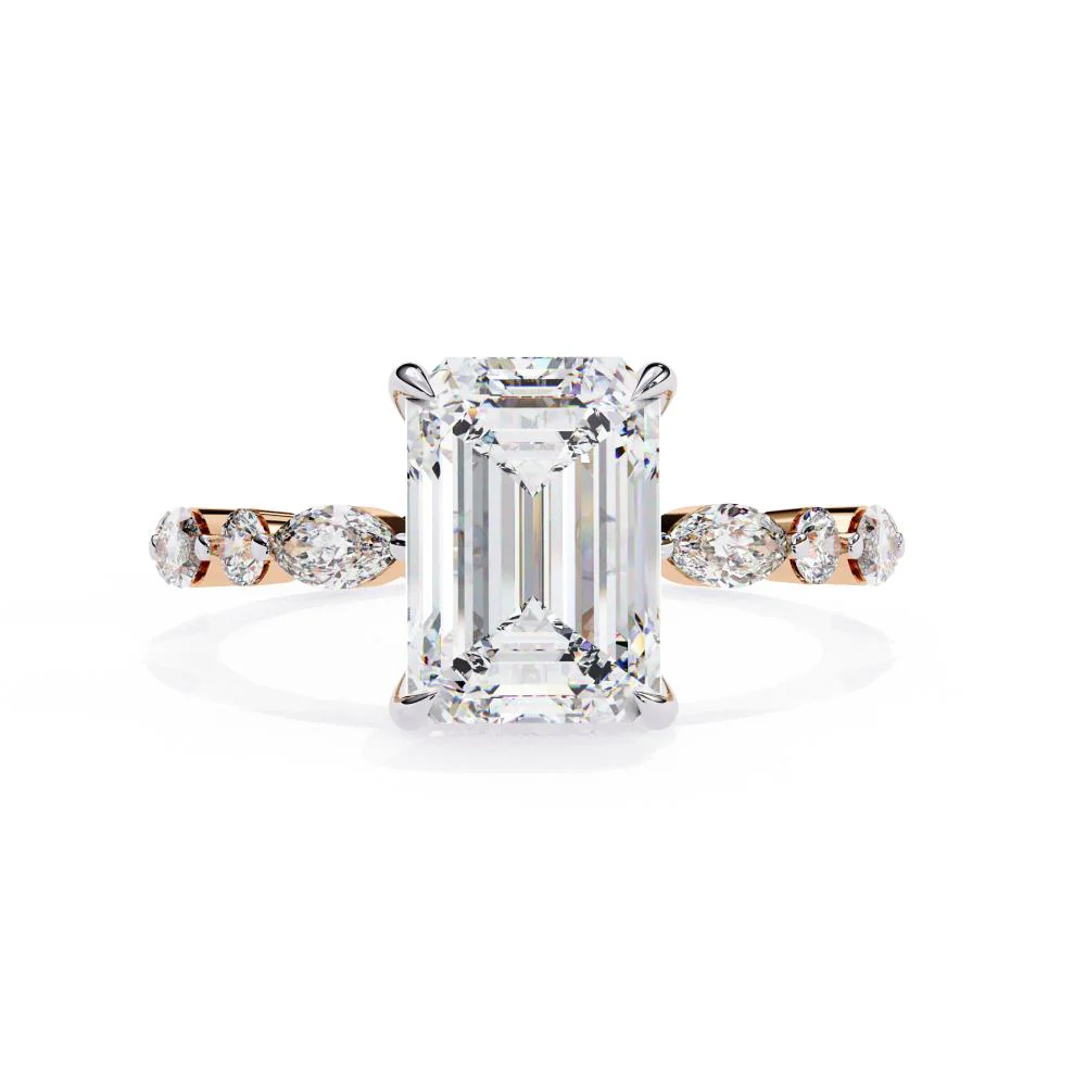Emerald Solitaire with Full Eternity Engagement Ring - Image 2