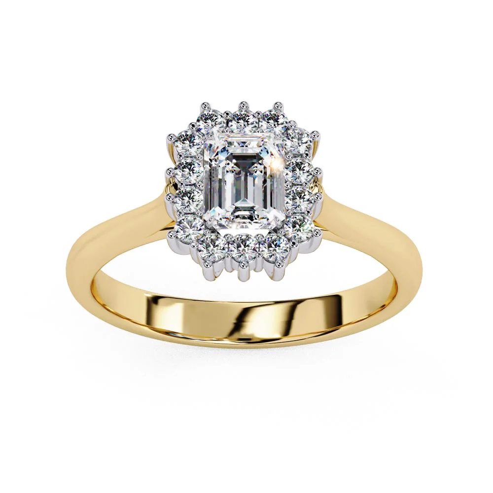 Emerald Vintage Halo Engagement Ring - Image 5