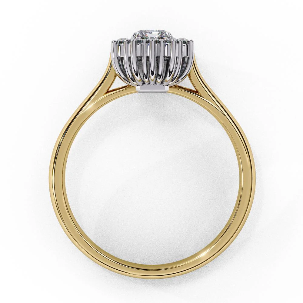 Emerald Vintage Halo Engagement Ring - Image 6