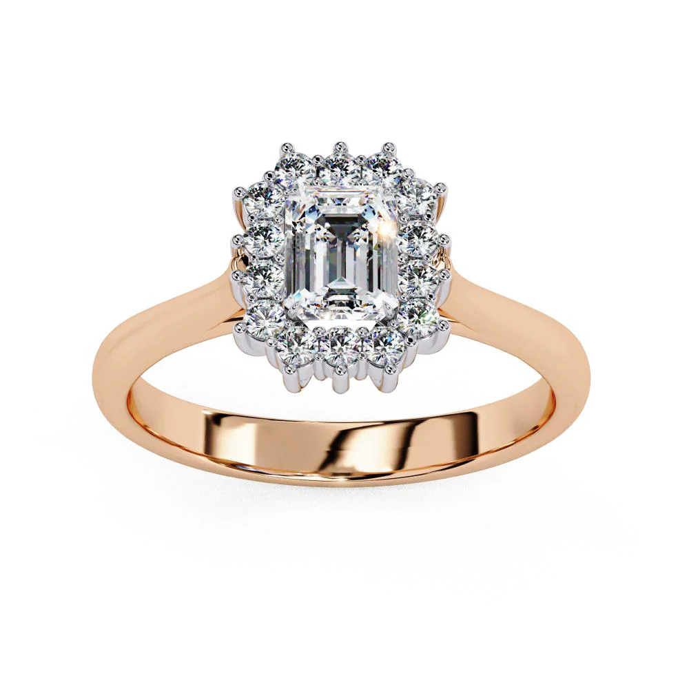 Emerald Vintage Halo Engagement Ring - Image 8