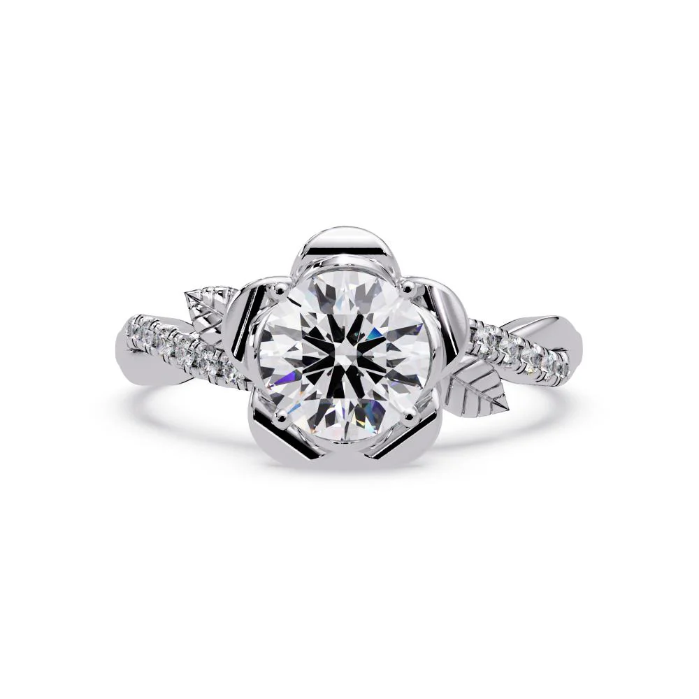 Flower shaped Engagement Ring - Image 3