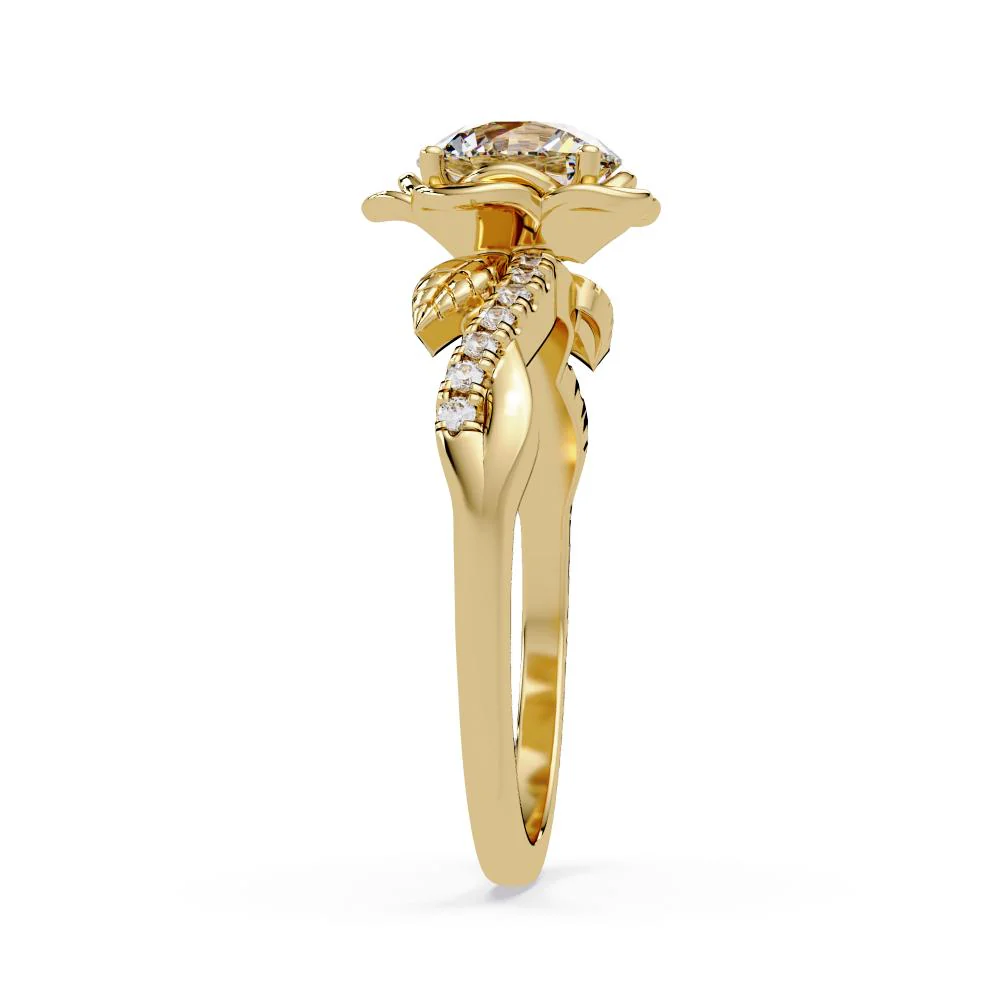 Flower shaped Engagement Ring - Image 5