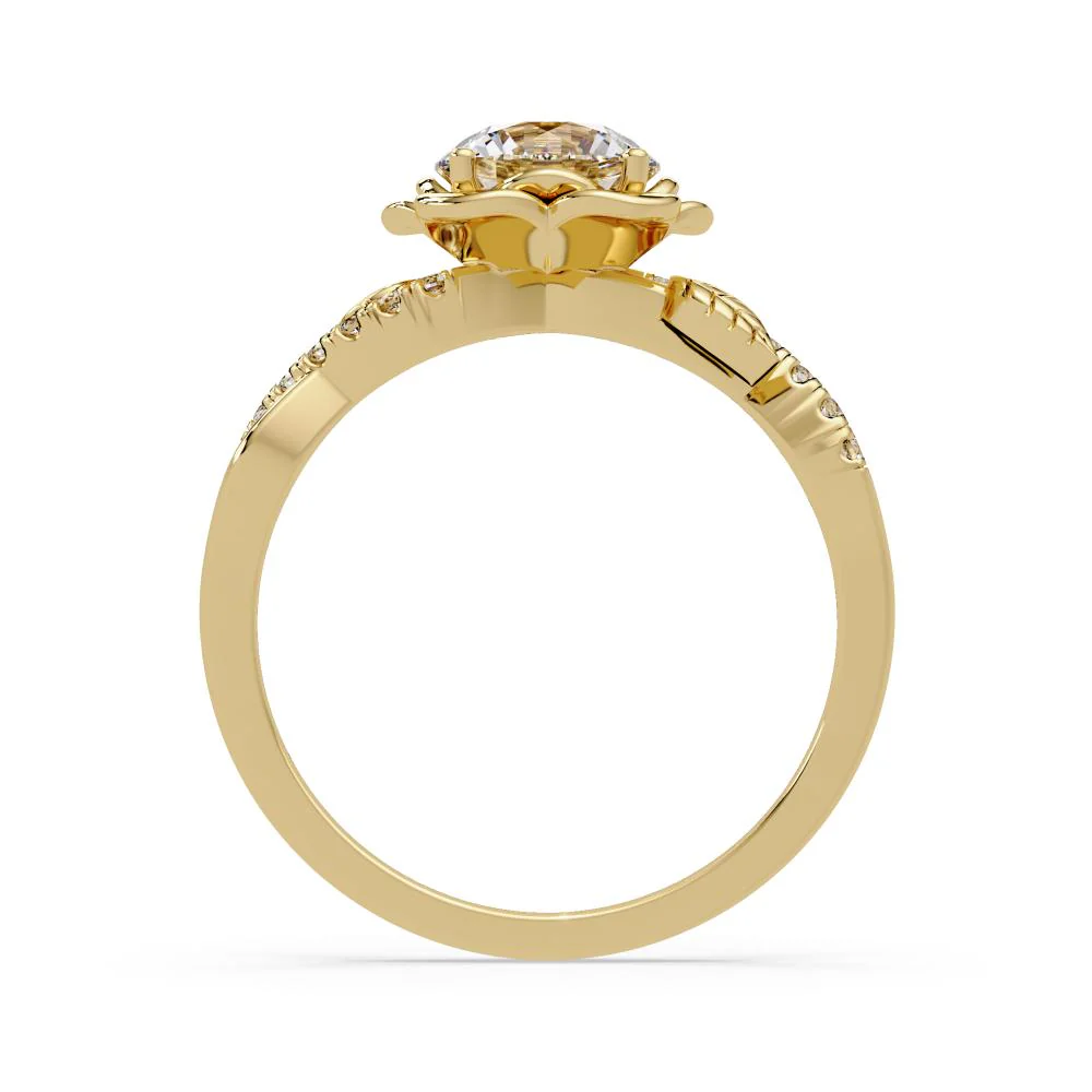 Flower shaped Engagement Ring - Image 6