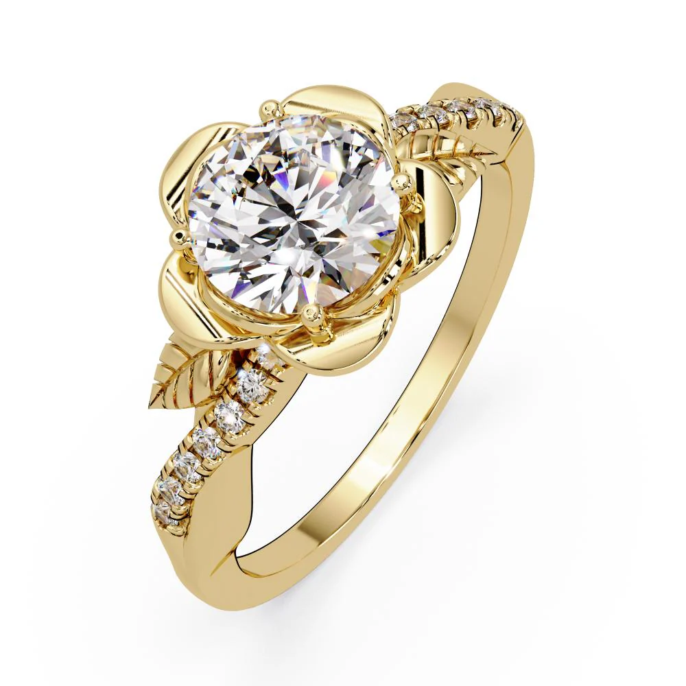 Flower shaped Engagement Ring - Image 7