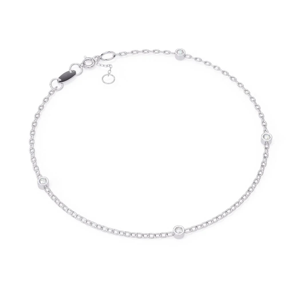 Four Piece Trendy Loose Moissanite Bracelet - Image 3