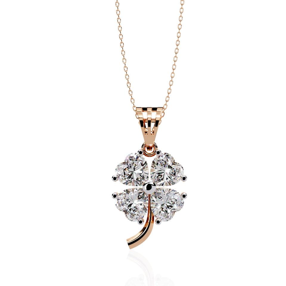 Heart Flower Shape Pendant With Chain - Image 2