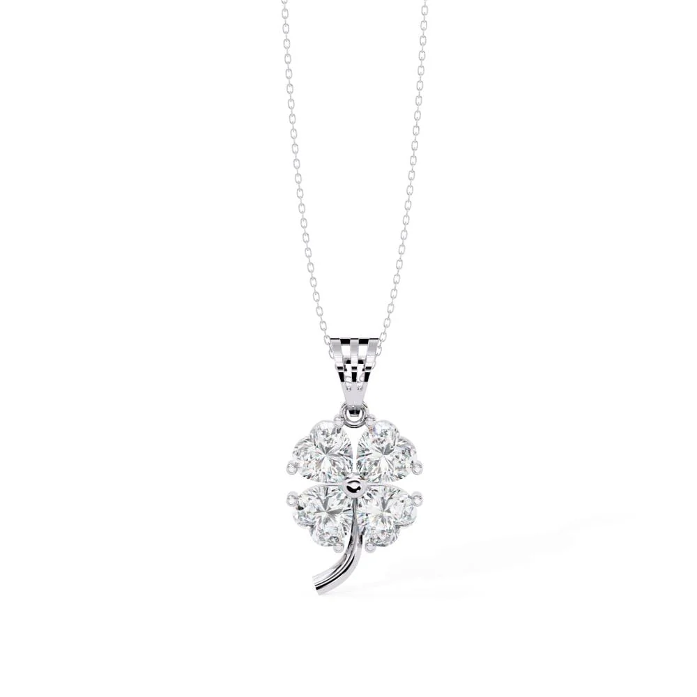 Heart Flower Shape Pendant With Chain - Image 3