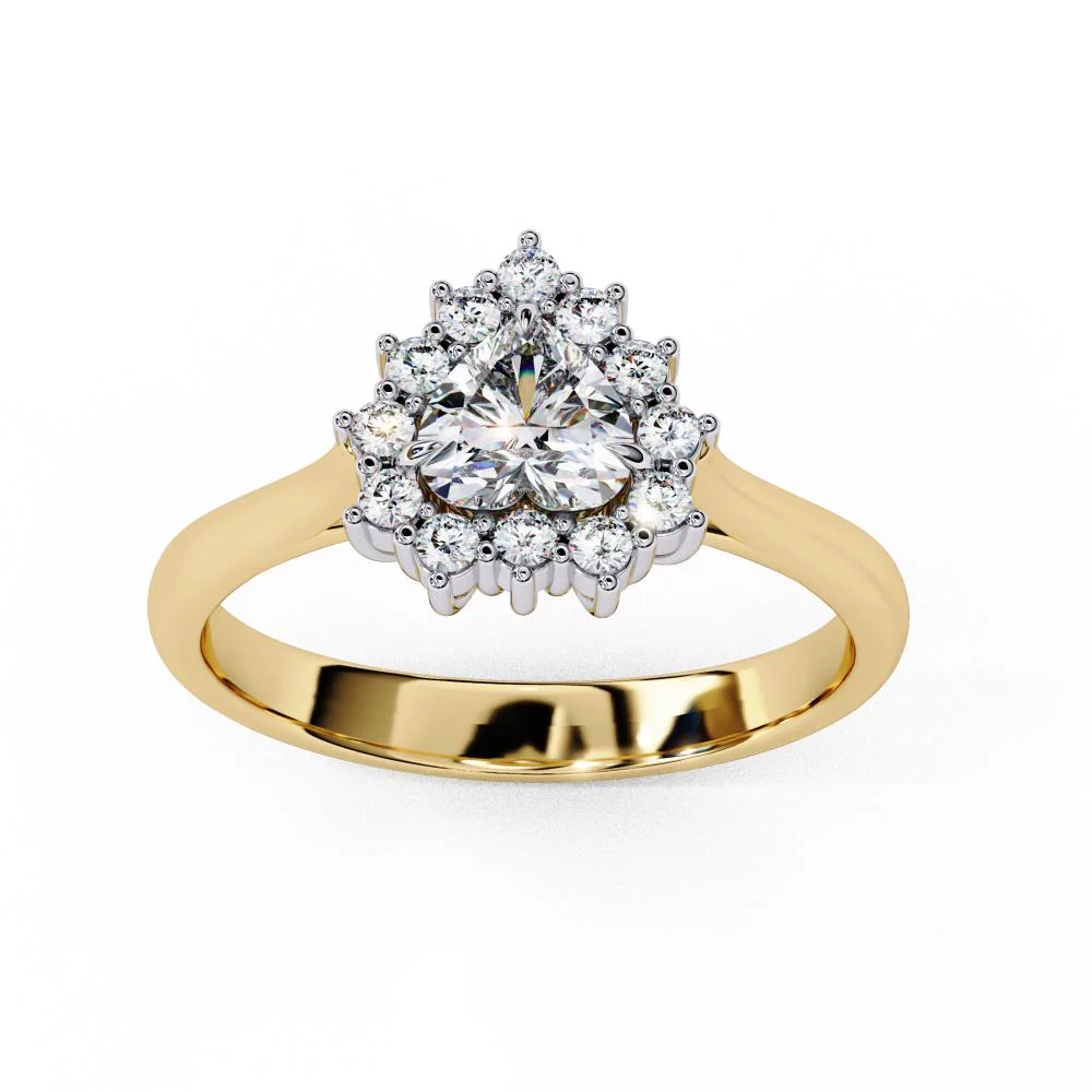 Heart Vintage Halo Engagement Ring - Image 3