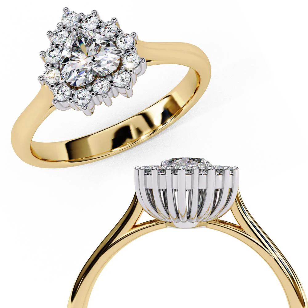Heart Vintage Halo Engagement Ring - Image 8