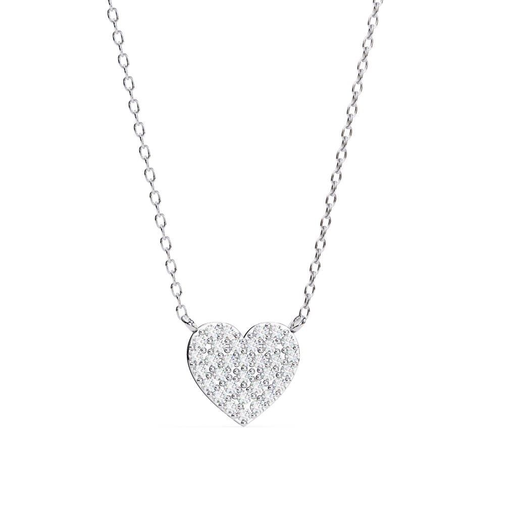 Heart Shape Full Diamond Pendant Necklace - Image 3