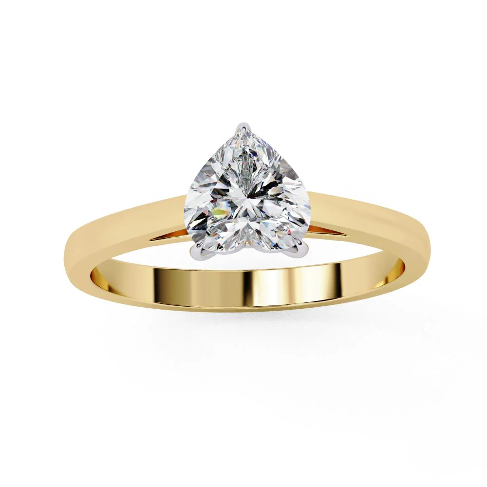 Heart Solitaire Cathedral Engagement Ring - Image 5