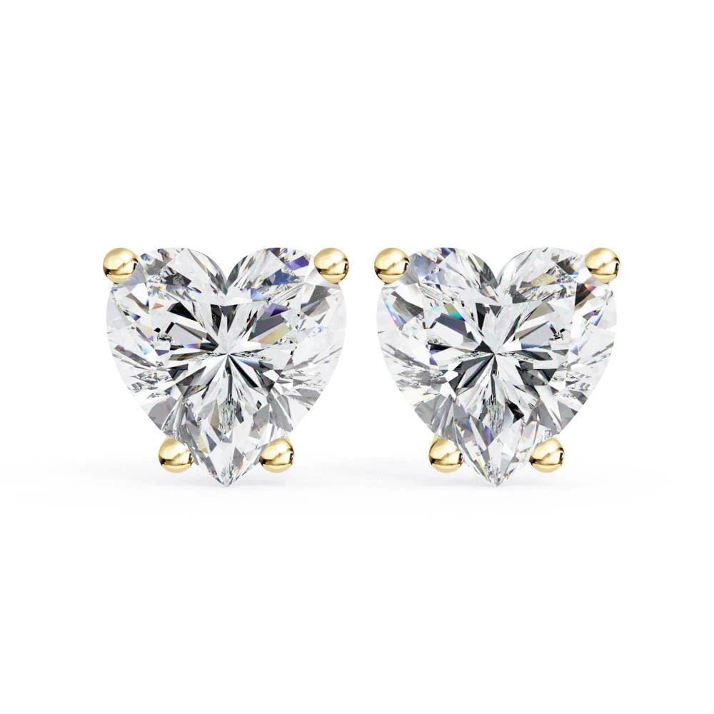 Heart Solitaire Stud Earrings - Image 5