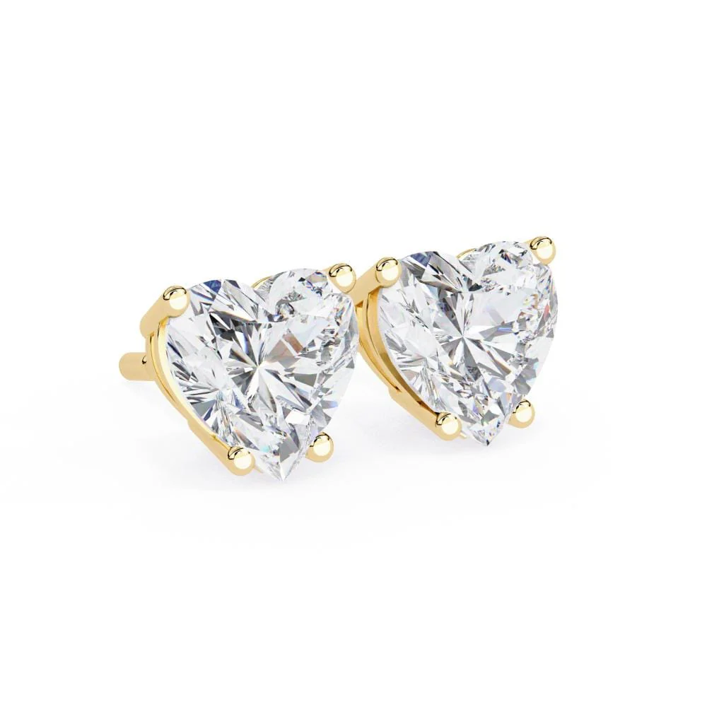Heart Solitaire Stud Earrings - Image 6