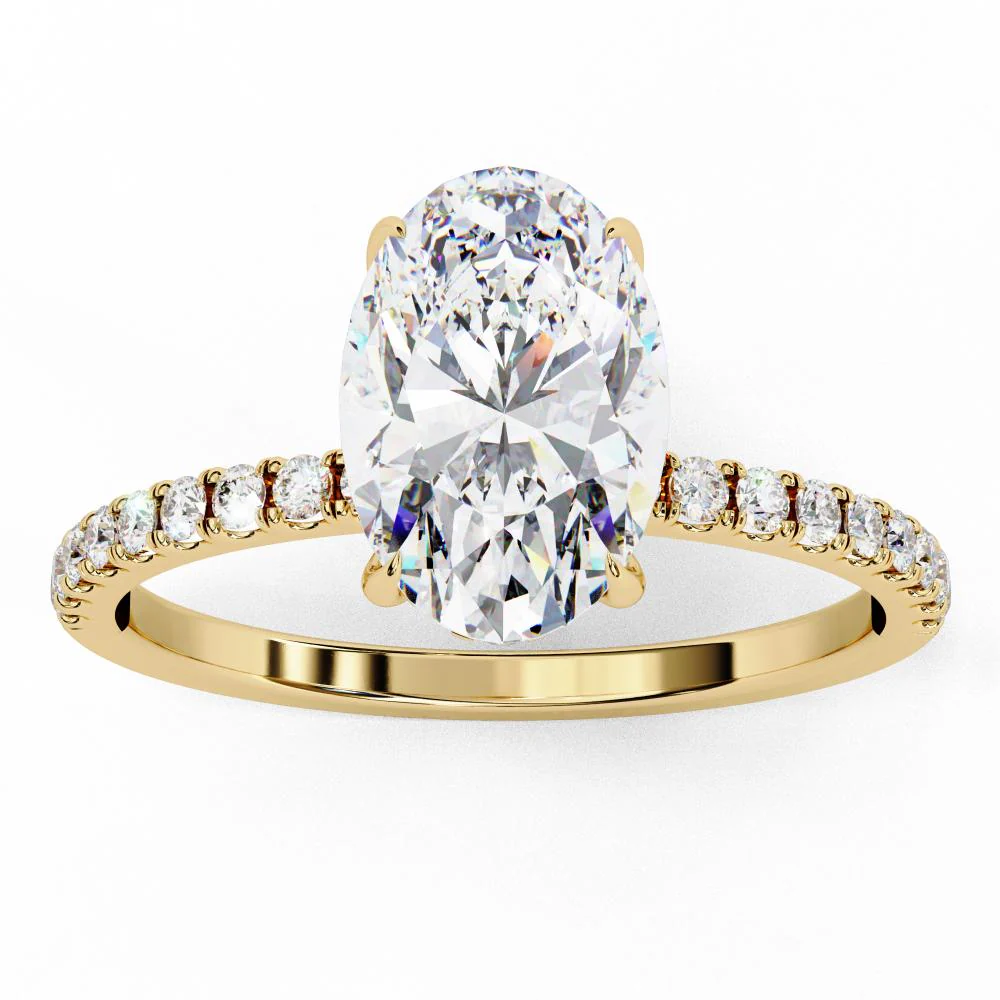 Oval Hidden Halo with Pave Engagement ring - Image 5