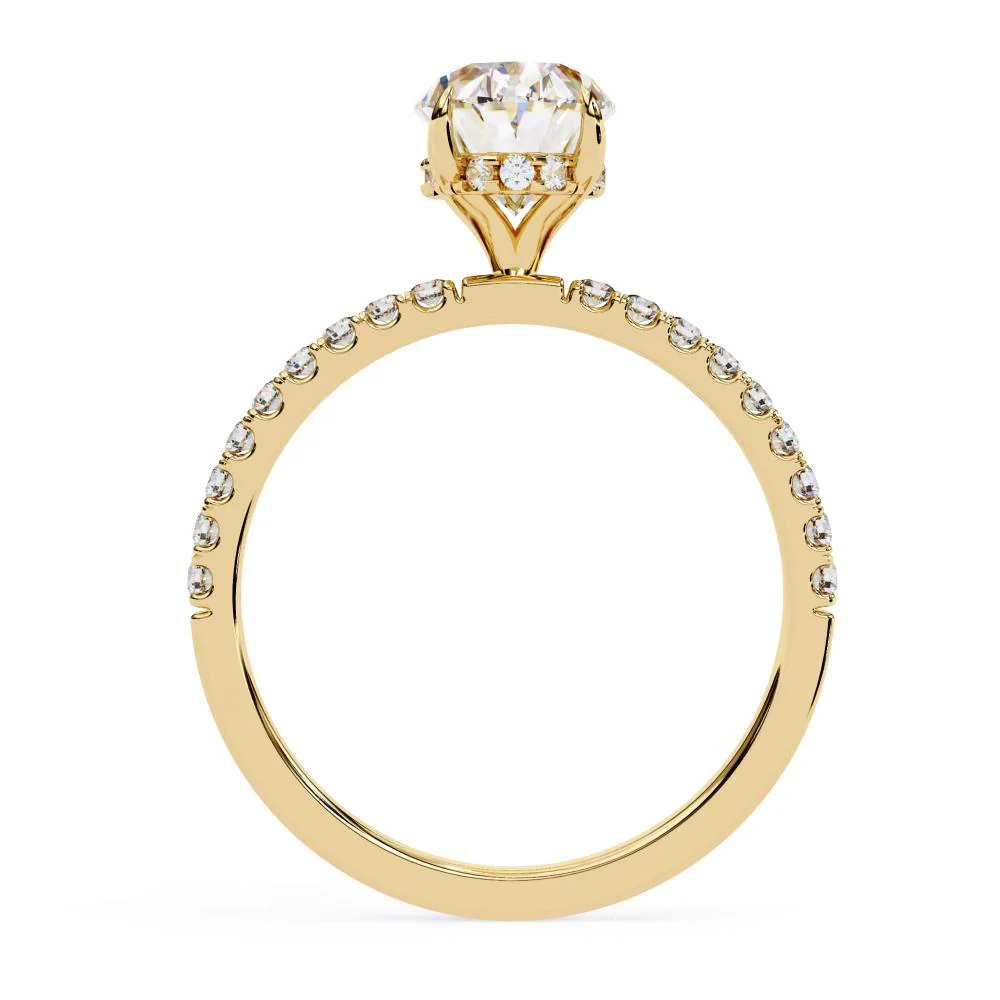 Oval Hidden Halo with Pave Engagement ring - Image 8