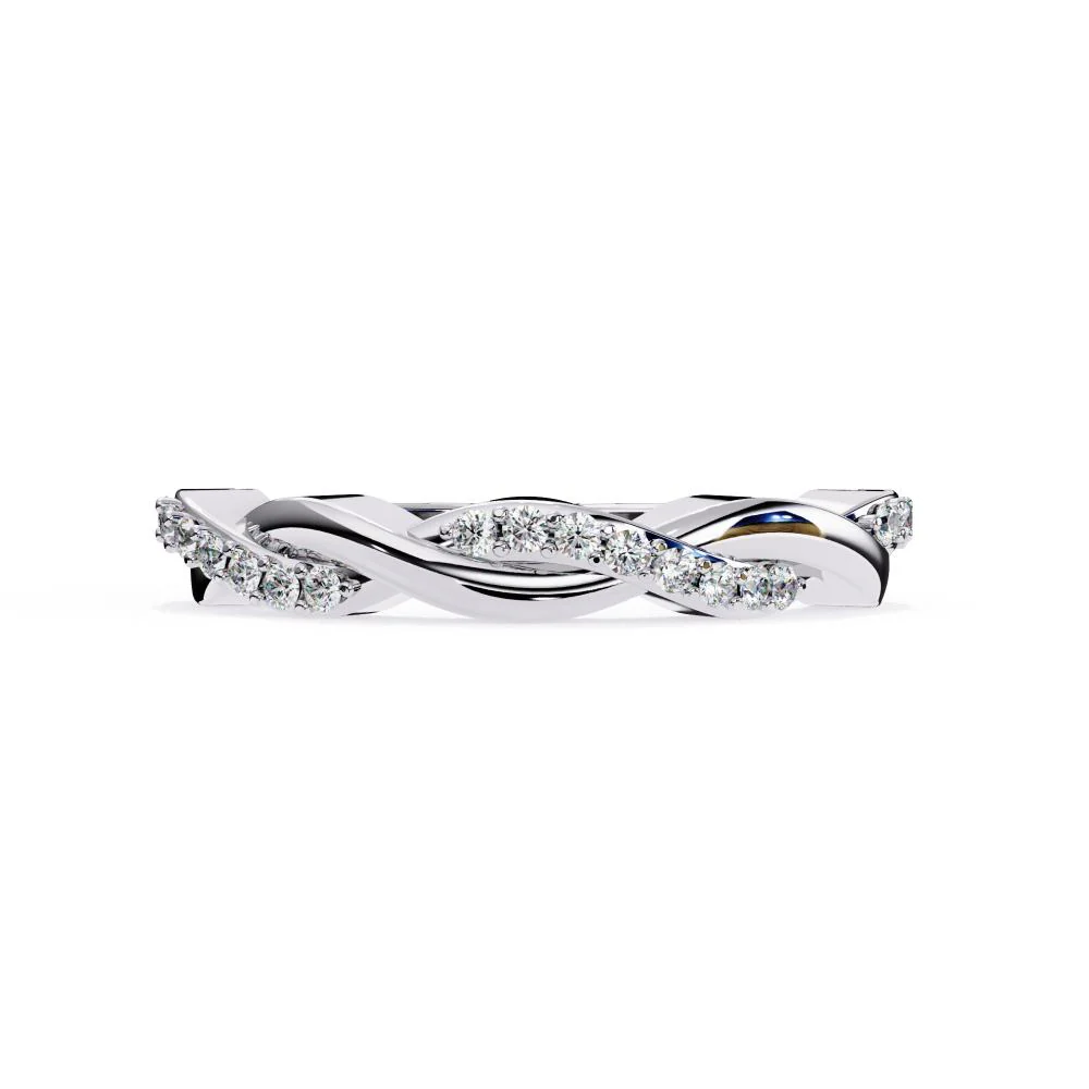 Swirl Half Eternity Wedding Band - Image 3