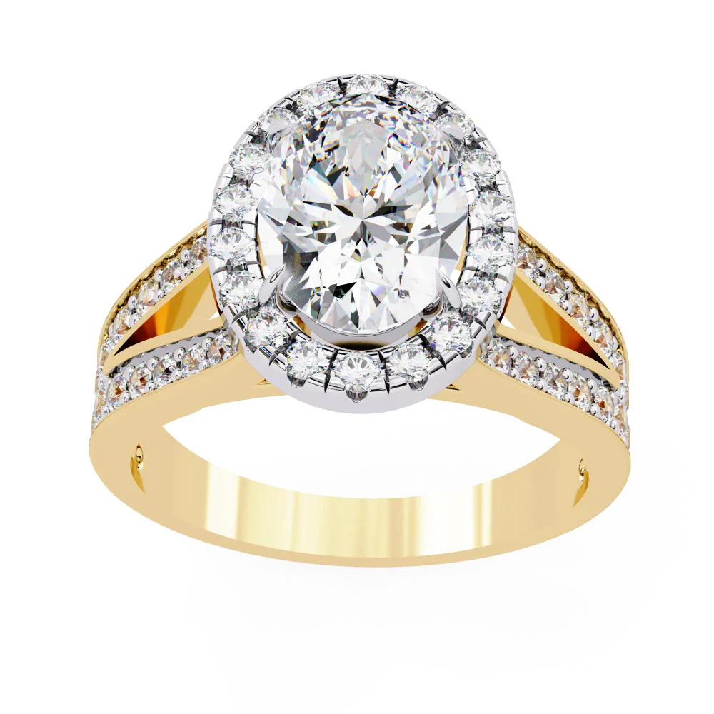 Oval Halo with Luxury Engagement Ring - Image 5