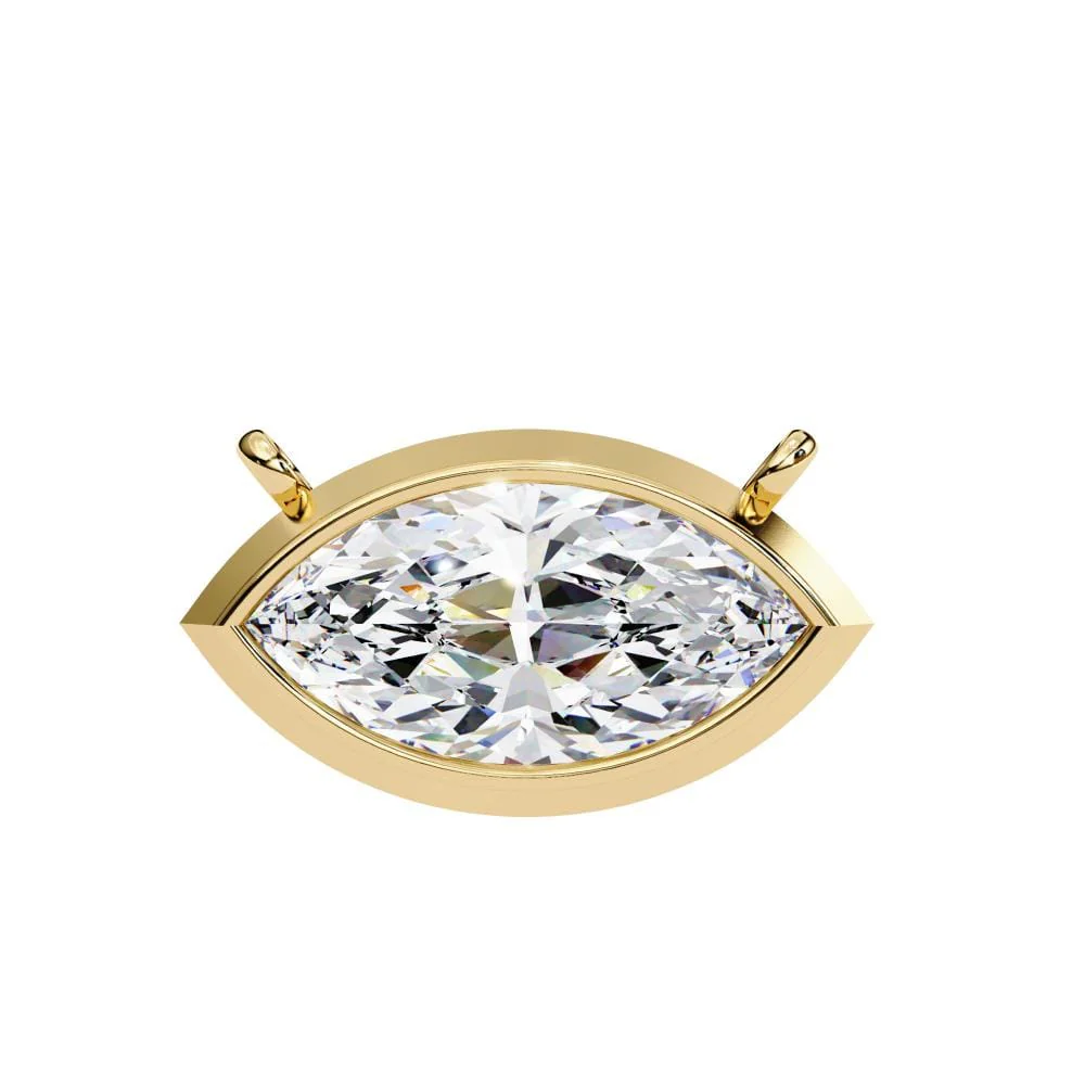 Marquise Bezel Set Pendant with Chain - Image 5