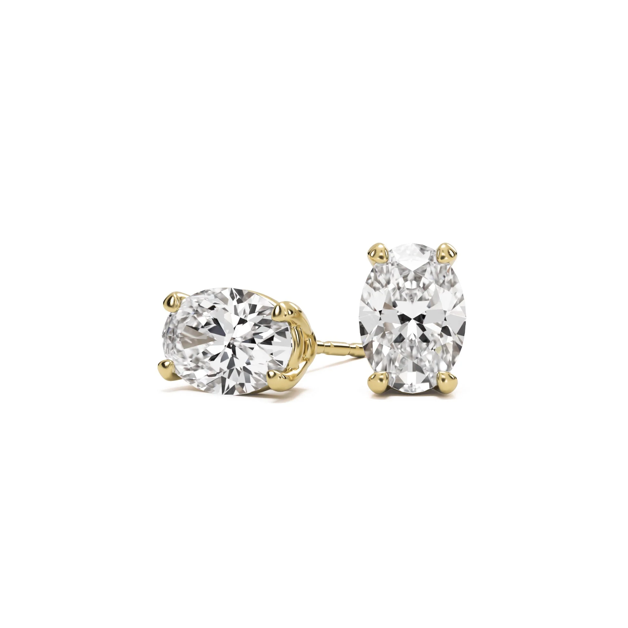 1+1 CT Moissanite Stud earrings in 10k Solid Gold - Image 4