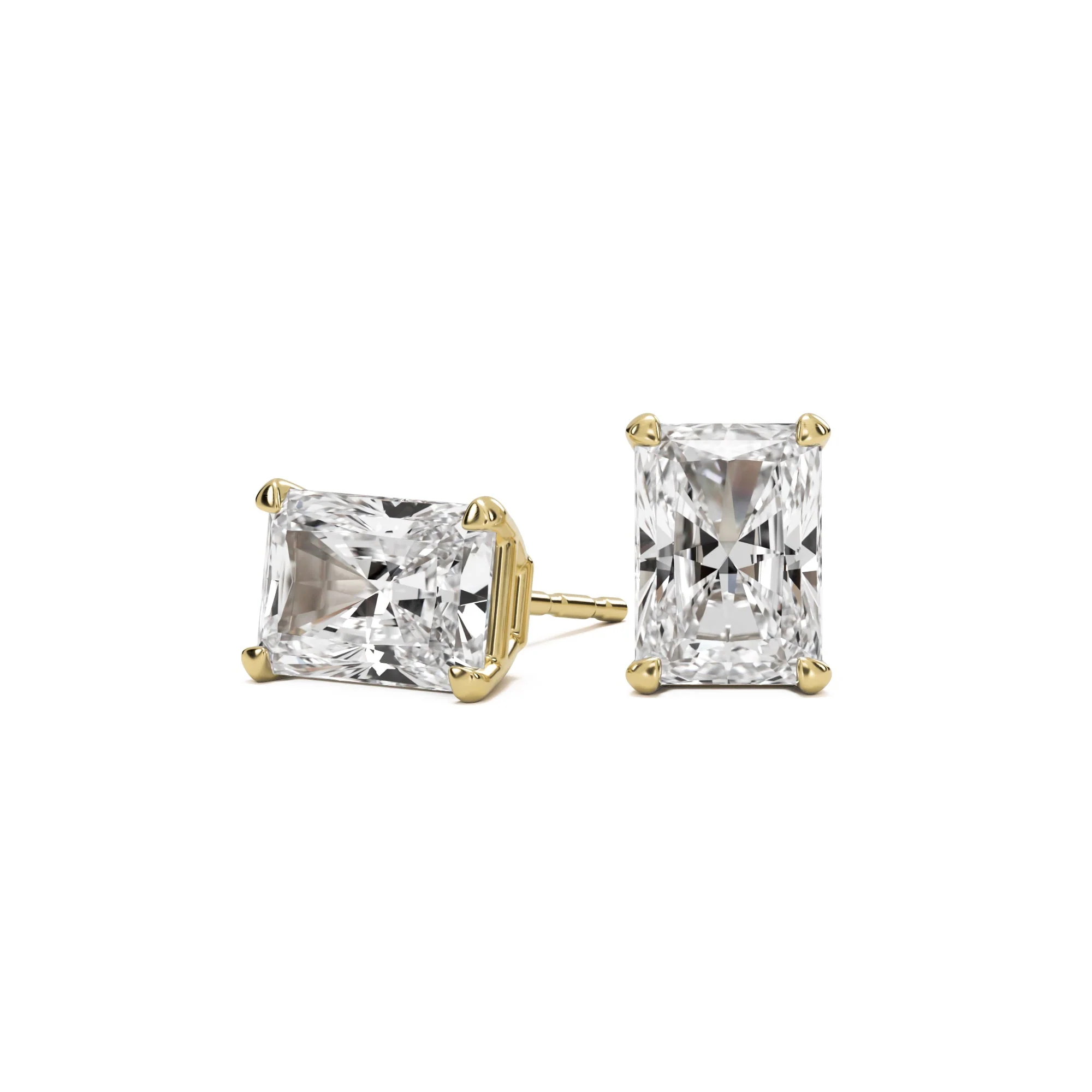1+1 CT Moissanite Stud earrings in 10k Solid Gold - Image 7