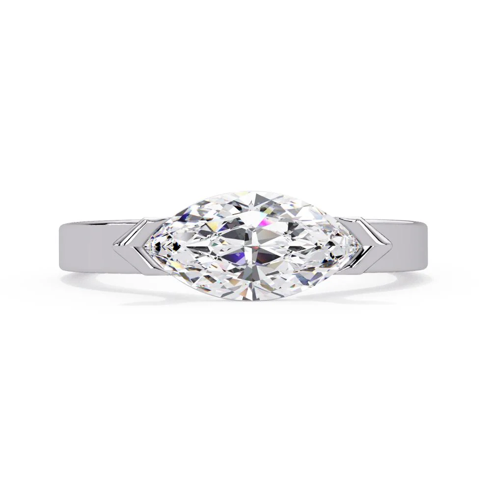 Marquise East West Engagement Ring - Image 3