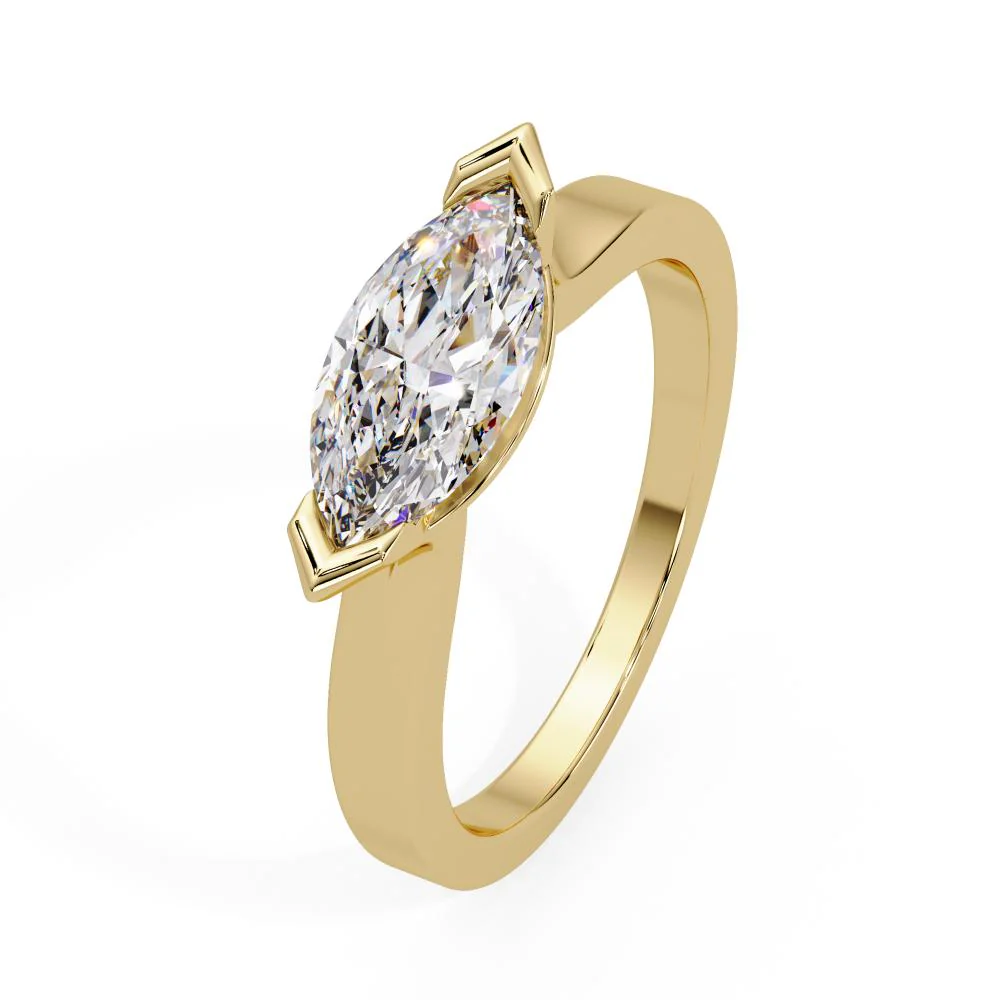 Marquise East West Engagement Ring - Image 5