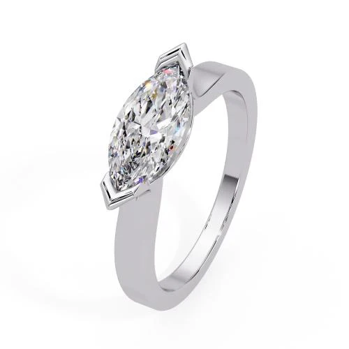 Marquise East West Engagement Ring - Image 8