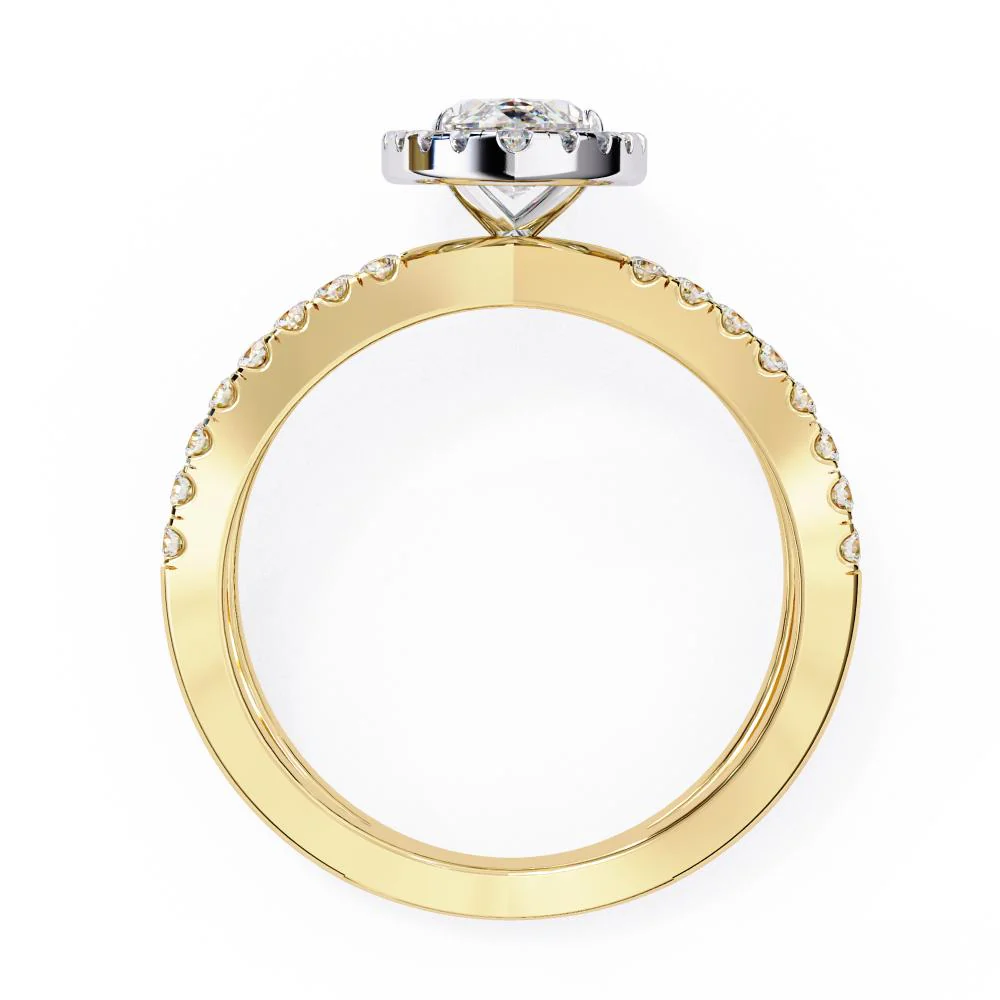 Marquise Halo with Split Shank Engagement Ring - Image 7