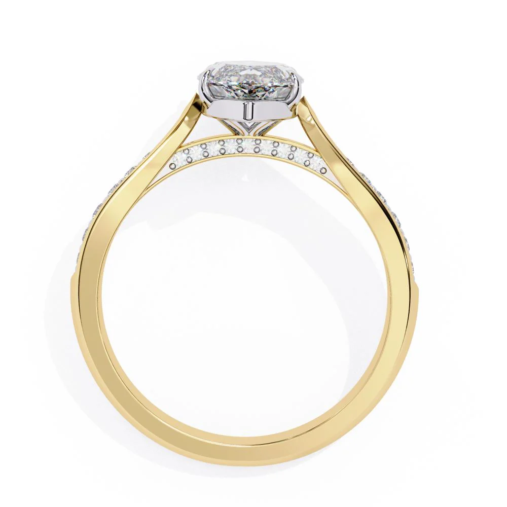 Marquise Hidden Accent with Pointer Band Engagement Ring - Image 6