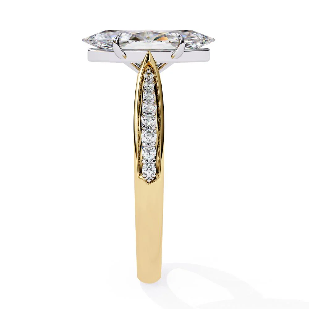Marquise Hidden Accent with Pointer Band Engagement Ring - Image 7