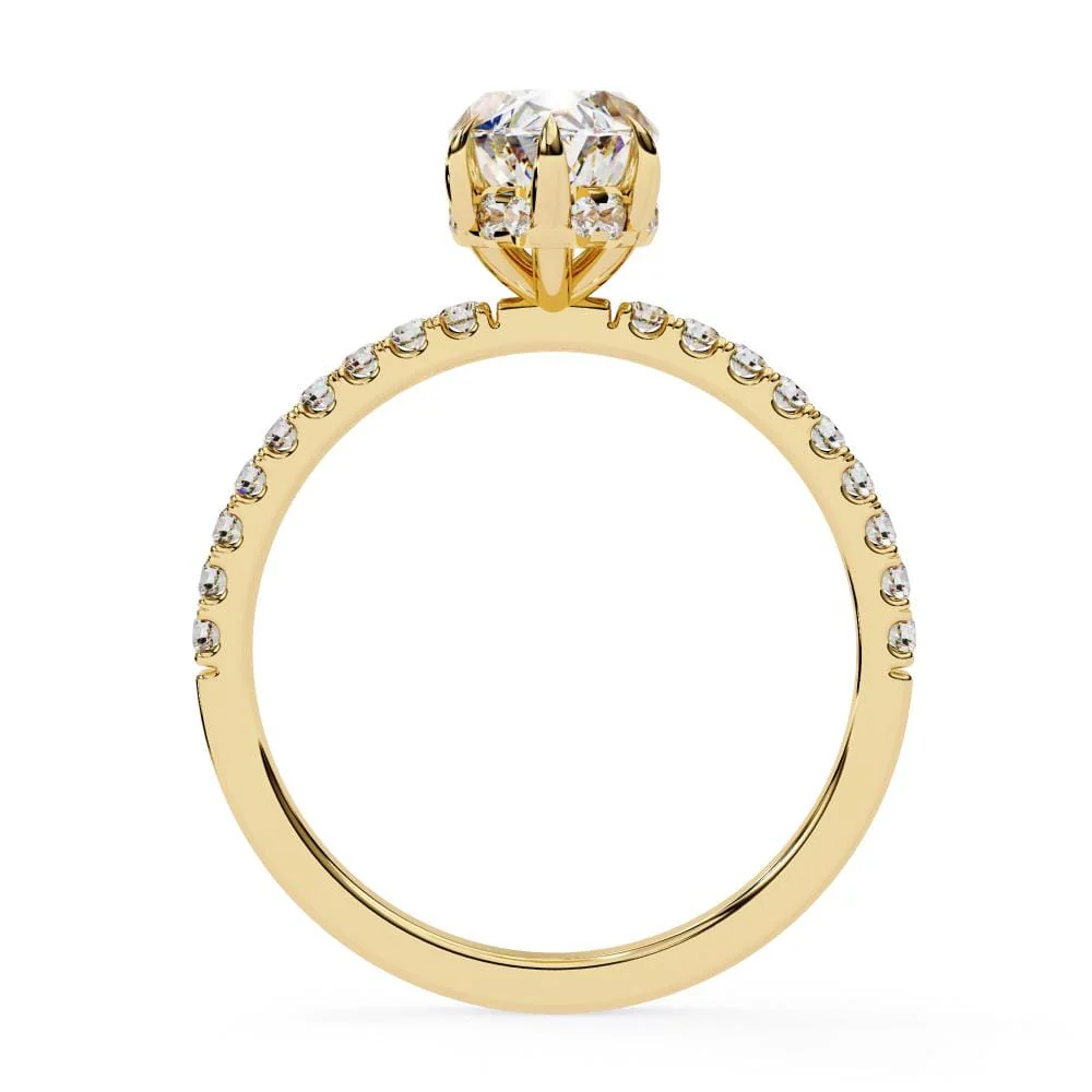 Marquise Hidden Halo with Pave Engagement ring - Image 6