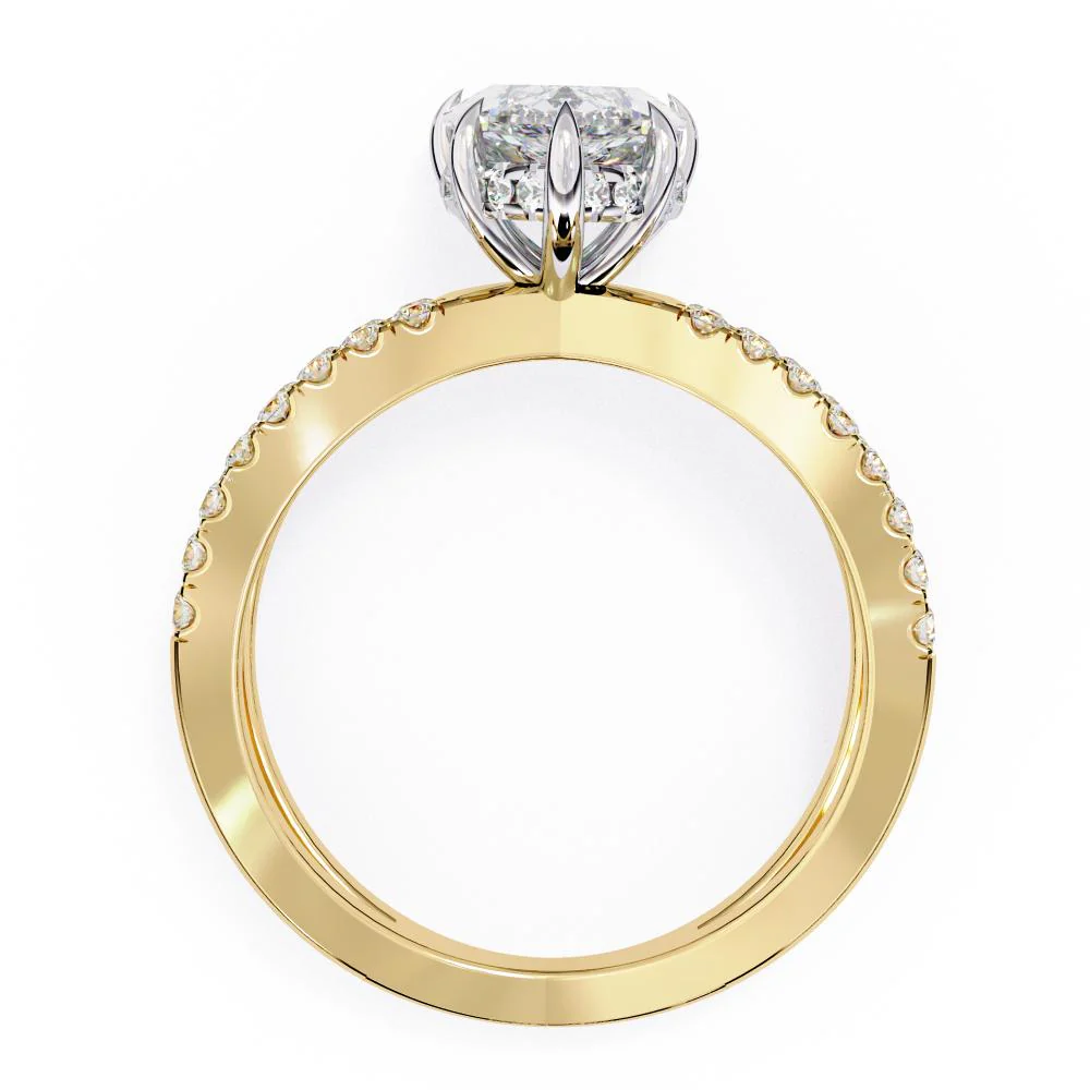 Marquise Hidden Halo With Split Shank Engagement Ring - Image 6